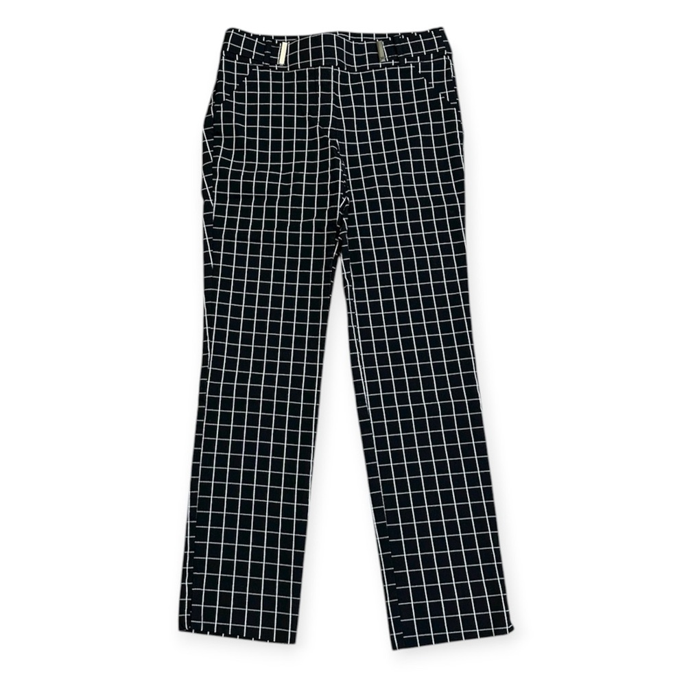 Rafaella Comfort Stretchy Leggings Trouser Work Pants Black White Windowpane 4